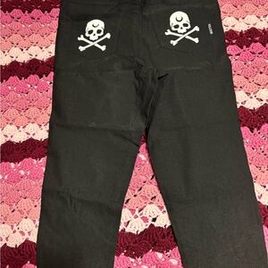 Black Skull and Crossbones Pants